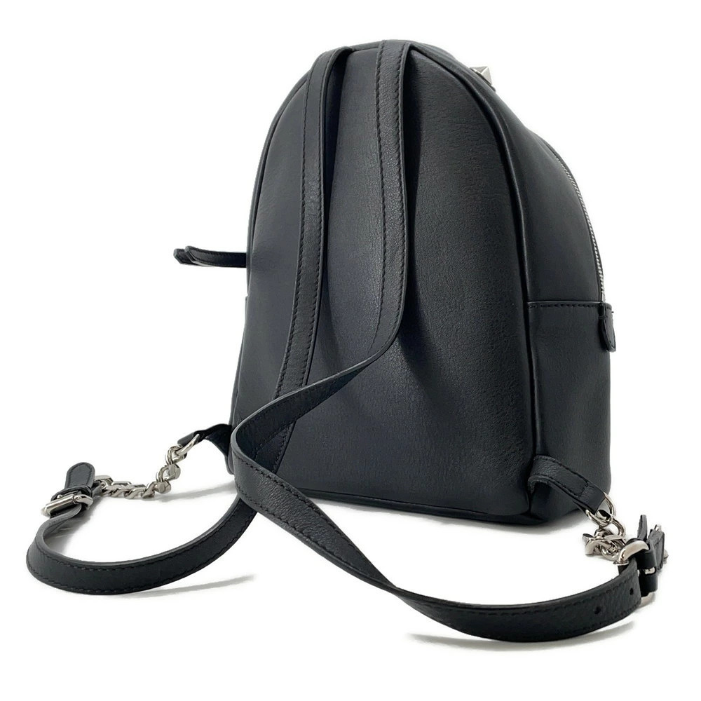 Fendi Way Daypack Bag Rucksack Backpack Leather By Black The